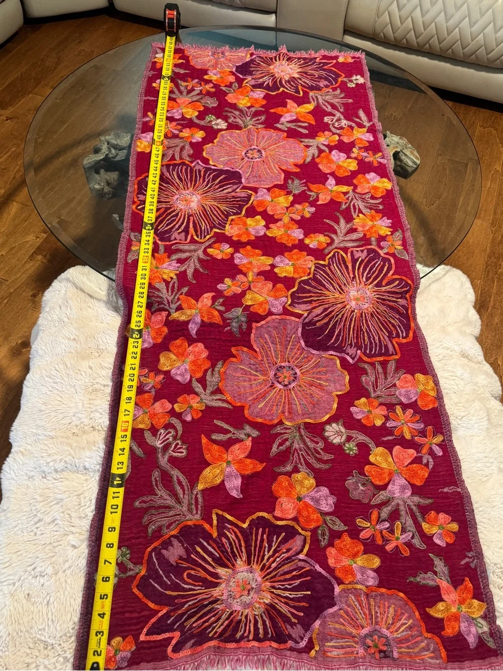 Boho Wool Floral Multi-Use Scarf